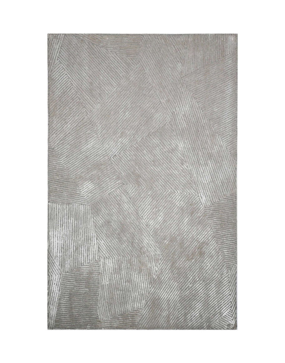 C O N T O U R - T E S S A R A luxury handmade rug by Cherom in soft grey New Zealand wool, modern contemporary design.