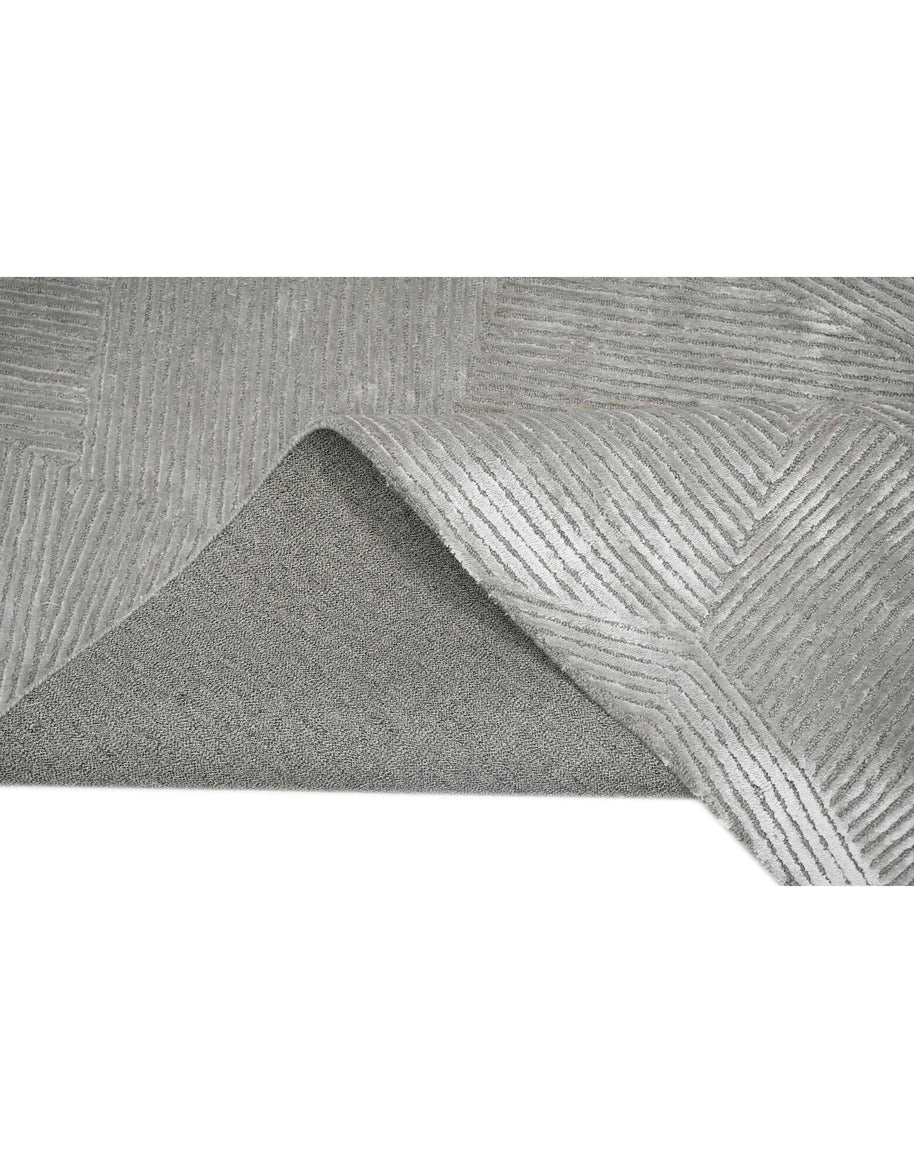 C O N T O U R - T E S S A R A luxury handmade rug by Cherom, grey New Zealand wool, modern contemporary design.