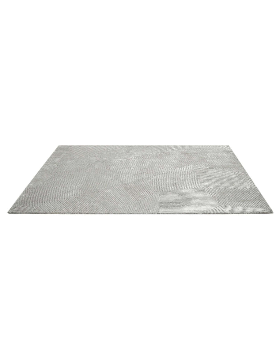 C O N T O U R - T E S S A R A luxury handmade rug by Cherom, soft grey New Zealand wool, modern contemporary design.
