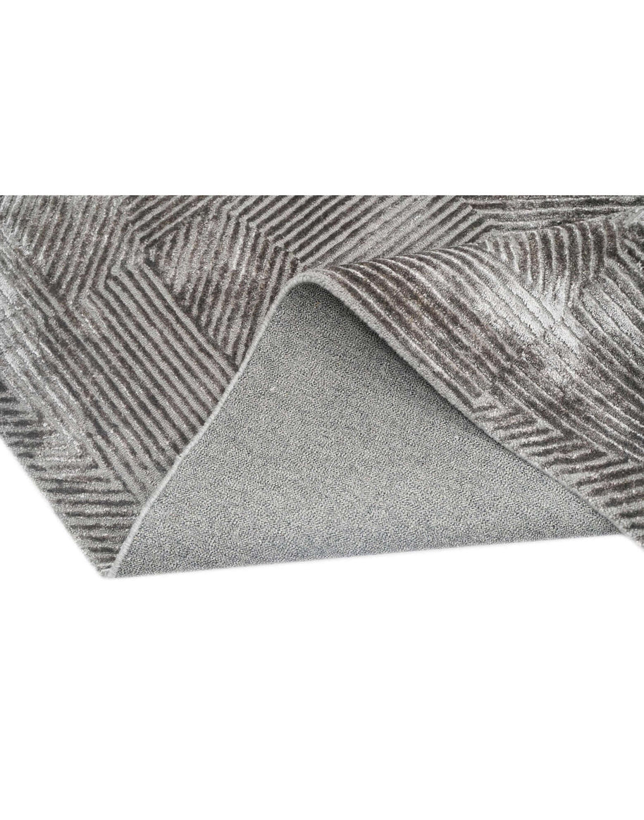 C O N T O U R - G R A P H I T E luxury handmade rug by Cherom, charcoal New Zealand wool, contemporary design.