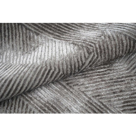 C O N T O U R - G R A P H I T E luxury handmade rug by Cherom, charcoal New Zealand wool, modern textured design.