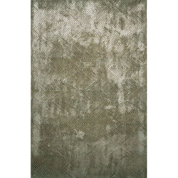 C O N T O U R - V I R E O luxury handmade rug by Cherom in muted green hues, made of New Zealand wool.