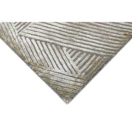 C O N T O U R - L A T T I C E luxury handmade rug by Cherom in soft beige New Zealand wool.