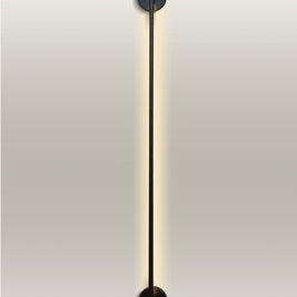 Elegant LED wall lamp with a long, slender black rod, offering consistent and soft illumination
