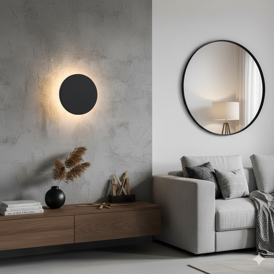 AL112 Black Moon Wall Lamp