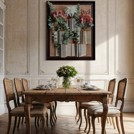 Unique handcrafted decor piece blending literature and botanical elements