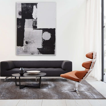 B E R N I N I luxury handmade rug by Cherom in modern living room, New Zealand wool.