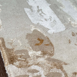 L U M E T luxury handmade rug by Cherom, neutral New Zealand wool, modern contemporary design.