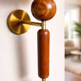 CWS234 Brass Wood Harmony Wall Sconce