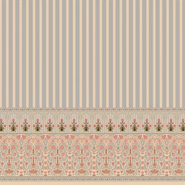 Kusum: Indian Floral Jharokha and Stripes Design Wallpaper
