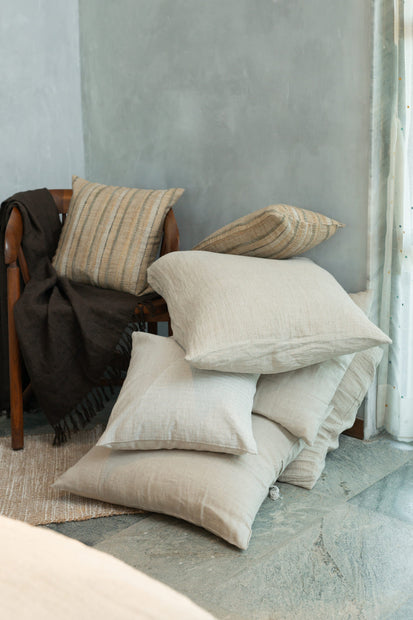 Flax waffle shams