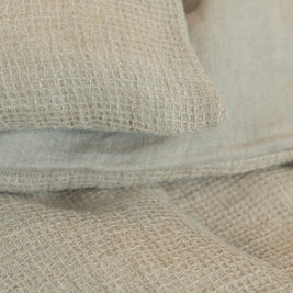 Flax waffle duvet cover set