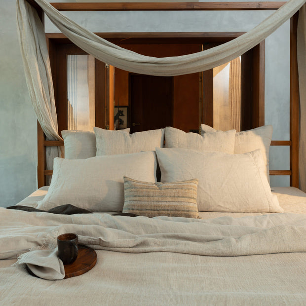 Flax waffle duvet cover set