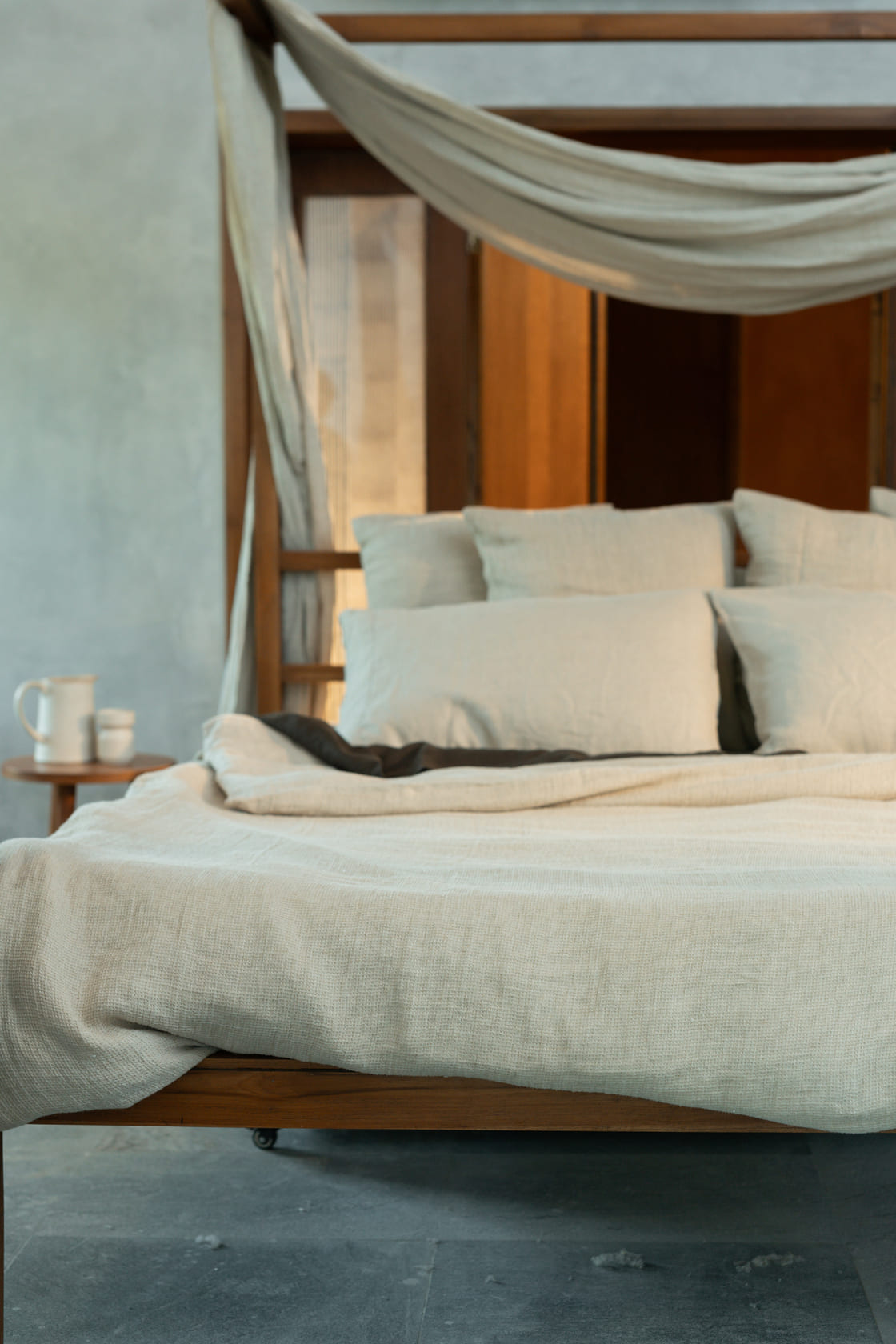 Flax waffle duvet cover set