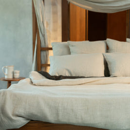 Flax waffle duvet cover set