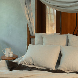 Flax waffle duvet cover set