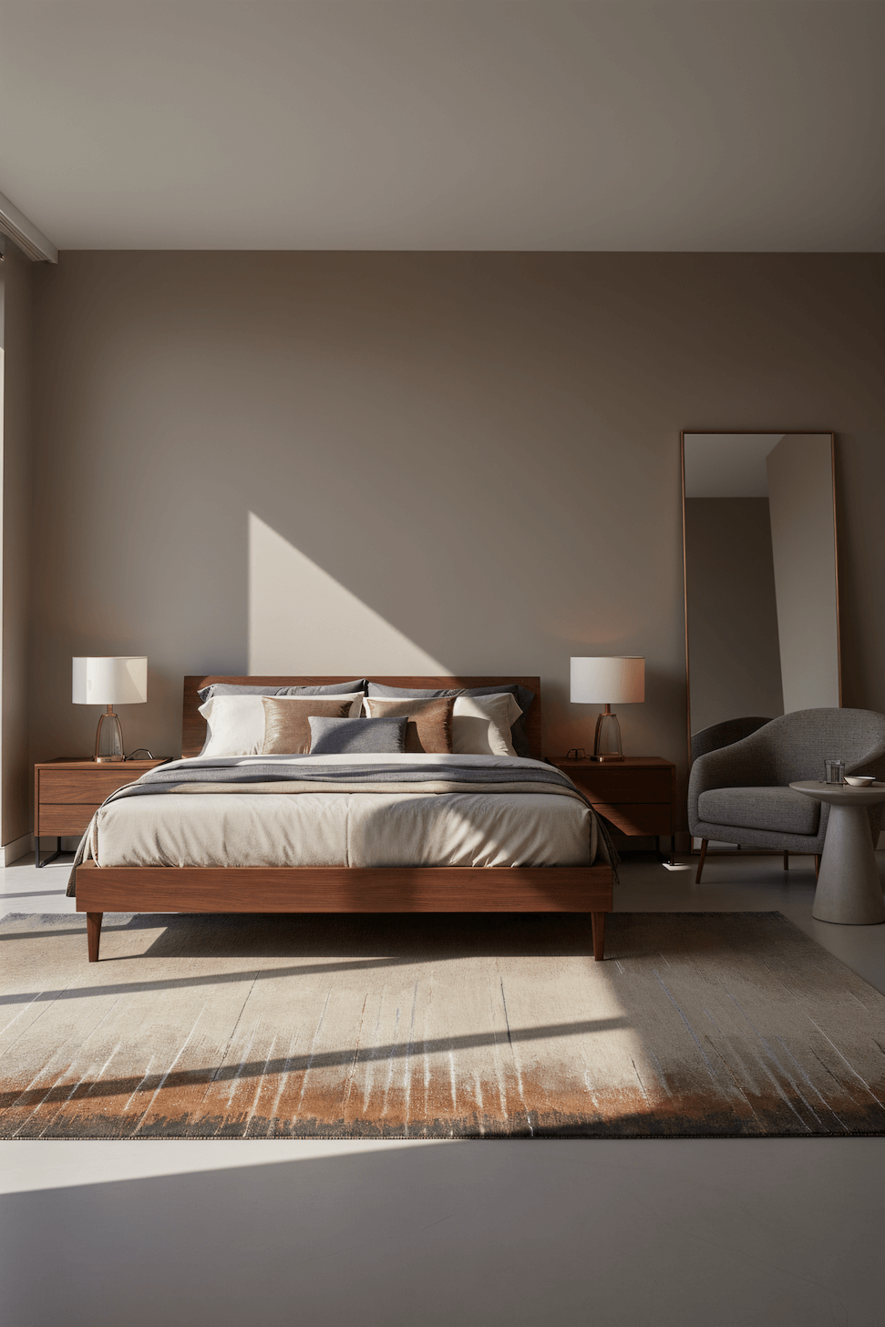 M O N E T luxury handmade rug by Cherom, New Zealand wool, modern design, neutral color.