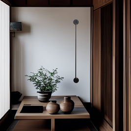Modern LED Linear Wall Lamp with a sleek black finish, emitting warm diffused light, mounted vertically on a wall