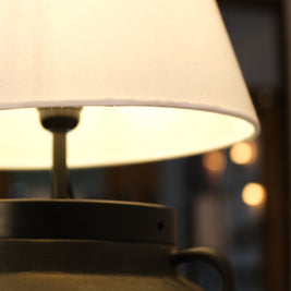 Modern table lamp with a desert-themed design, blending natural textures and soft illumination