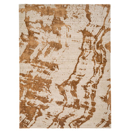 R I A L T O luxury handmade rug by Cherom in wool and viscose, modern design with earthy tones.