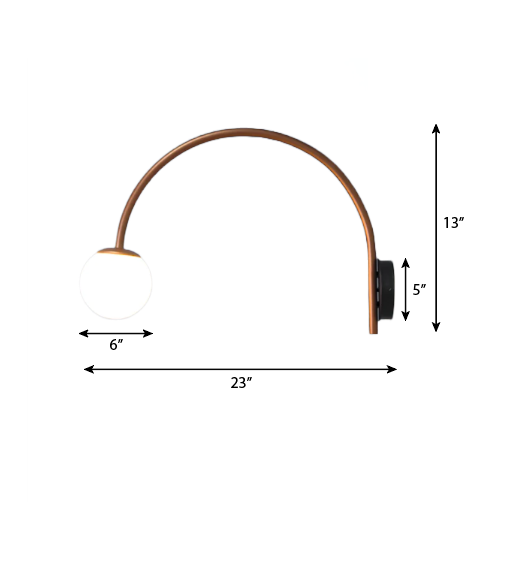 CWS101 Dijon Curved Wall Lamp Copper - The Black Steel