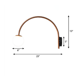 CWS101 Dijon Curved Wall Lamp Copper - The Black Steel