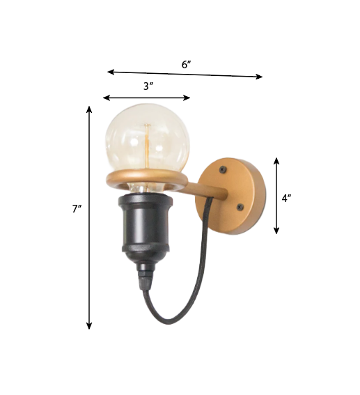 CWS103 Nile Golden Ring Wall Lamp - The Black Steel