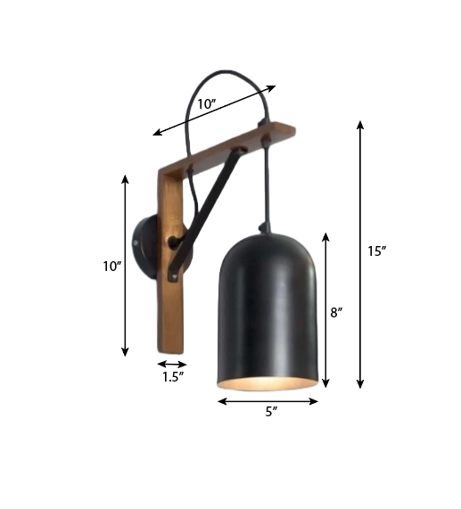 CWS105 Creative Loft Apartment Hanging Wall Sconce - The Black Steel