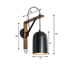 CWS105 Creative Loft Apartment Hanging Wall Sconce - The Black Steel