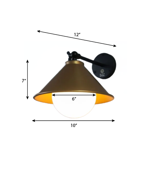 CWS107 Bohemian Loft Interior Wall Sconce In Gold - The Black Steel