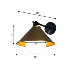 CWS107 Bohemian Loft Interior Wall Sconce In Gold - The Black Steel