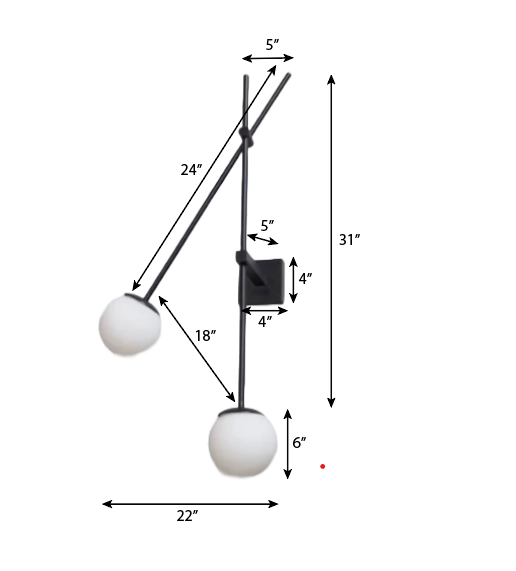 CWS108 Minimalistic Frosted Glass Wall Light Fixture - The Black Steel