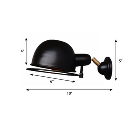 CWS111 Quebec Metal Wall Light - The Black Steel