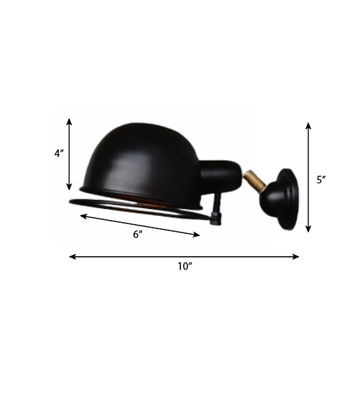 CWS111 Quebec Metal Wall Light - The Black Steel