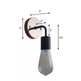 CWS112 Copper Baseplate Black Wall Sconce - The Black Steel