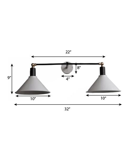 CWS113 Art Studio Double-Shade Lamp Wall Sconce - The Black Steel