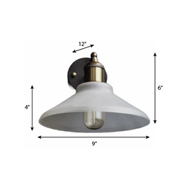 CWS119 Nordic Conical Glass Wall Sconce Frosted Shade - The Black Steel