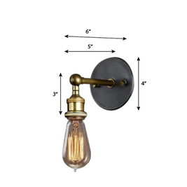 CWS129 Vintage Loft Industrial Metal Wall Sconce - The Black Steel