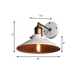 CWS110 White Scandinavian Cone Wall lamp - The Black Steel