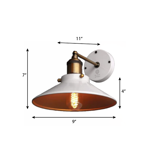 CWS110 White Scandinavian Cone Wall lamp - The Black Steel