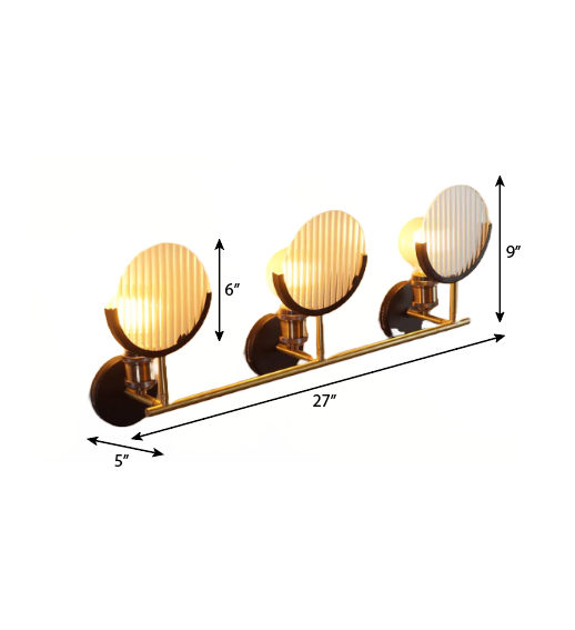 House of Royals Brass Wall Sconce With Fluted Glass
