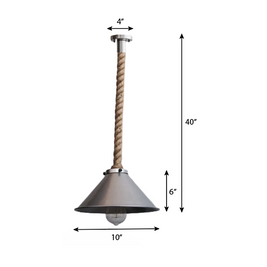 CLH102 Fairfield Ash Grey Pendant Light Fixture - The Black Steel