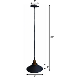 CLH109 Nordic Conical Midnight-Gold Industrial Ceiling Pendant Light - The Black Steel