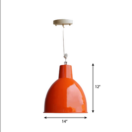 CLH126  American-Urban Modern 14 Inch Fluorescent Orange Lamp - The Black Steel