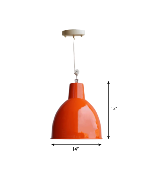 CLH126  American-Urban Modern 14 Inch Fluorescent Orange Lamp - The Black Steel