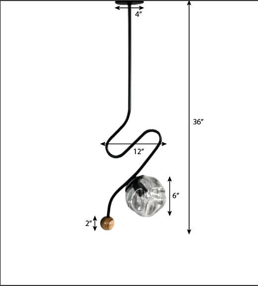 CLH147 Wave Black Hanging Light - The Black Steel