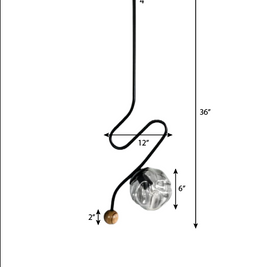 CLH147 Wave Black Hanging Light - The Black Steel