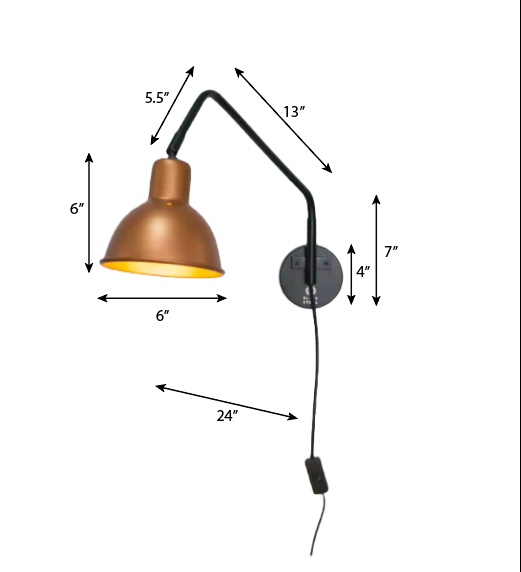 FSW201 Swivel Arm Wall Mounted Light Fixture - The Black Steel