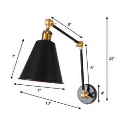 FSW207 Scandinavian Lamp Retro Wall Light Fixture - The Black Steel