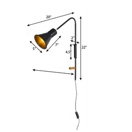 FSW203 Swivel Wall Sconce Adjustable Lampshade - The Black Steel